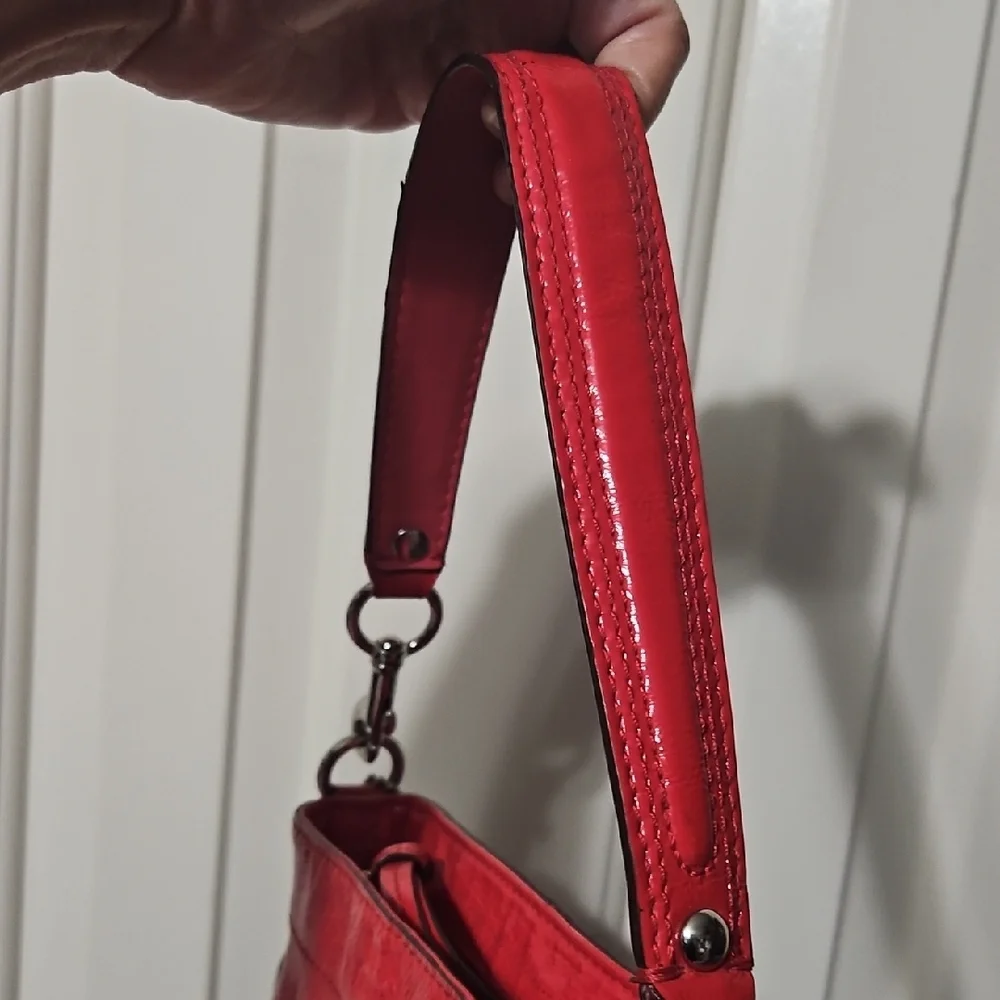Coach patent Leather red Shoulder Bag Zoe EUC